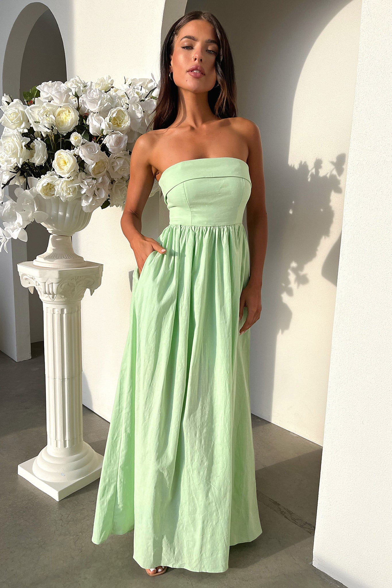 Cornell Maxi Dress - Szałwiowa