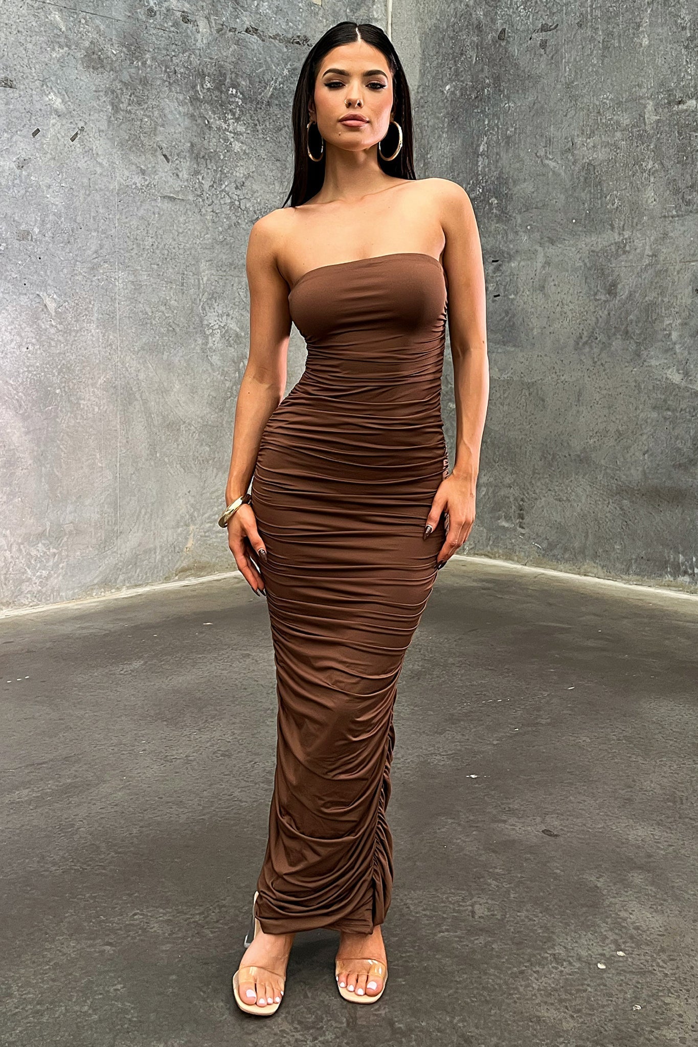 Tonic Maxi Dress - Brązowa