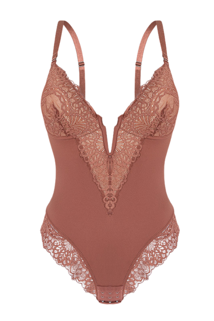 Body con Escote en V Profundo