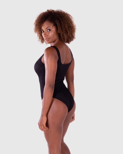 Body Acanalado con Escote Cuadrado