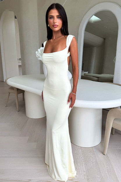 Elai Open Back Maxi Dress - Żółta