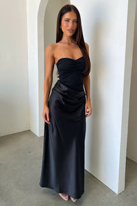 Amery Strapless Maxi Dress - Czarna