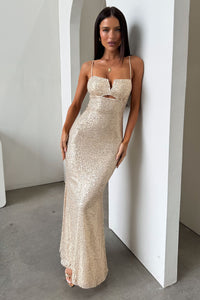 Bonnie Sequin Maxi Dress - Szampańska
