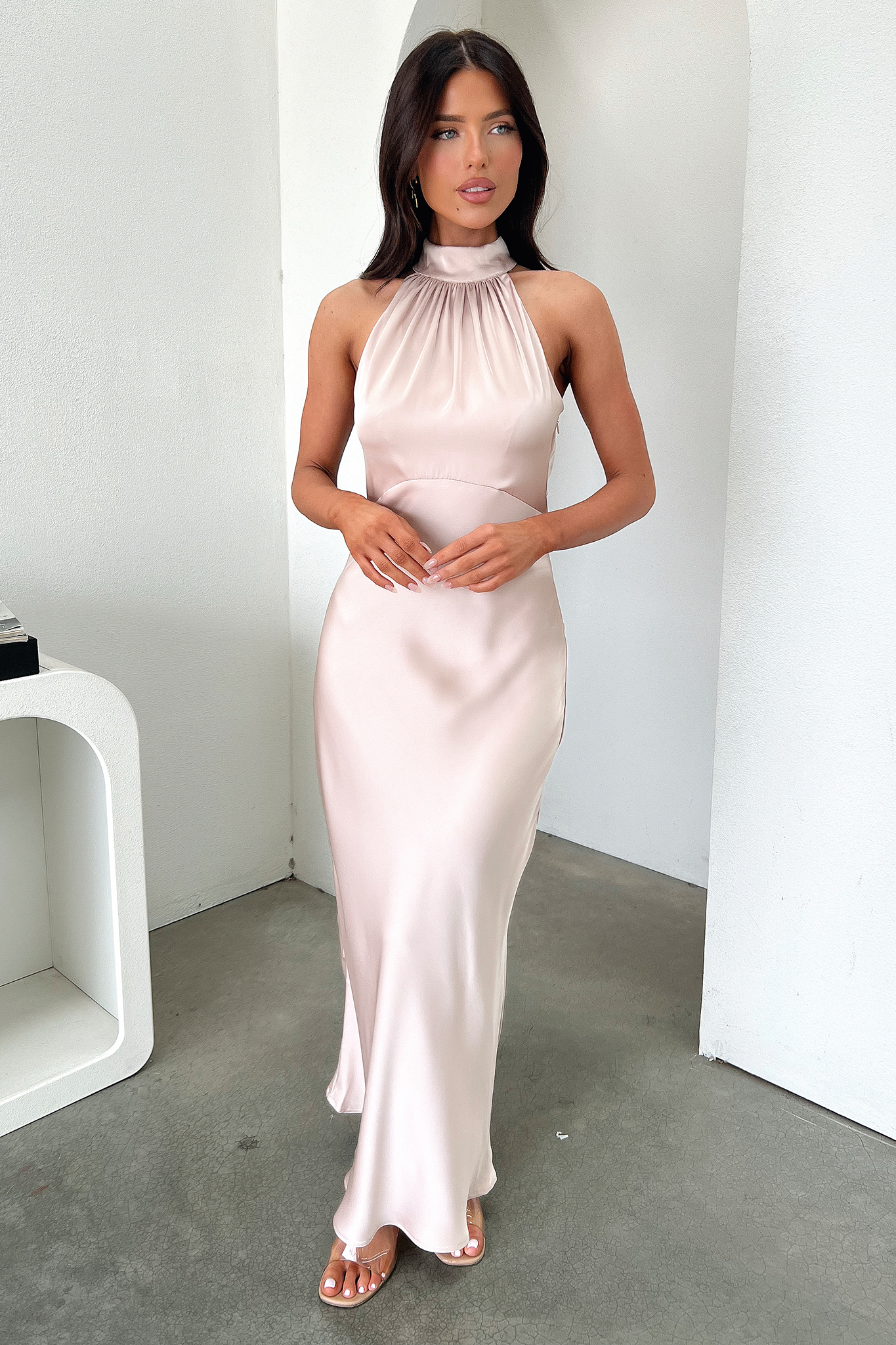 Daphne High Neck Maxi Dress - Szampańska