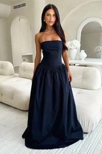 Iridessa Strapless Maxi Dress - Granatowa
