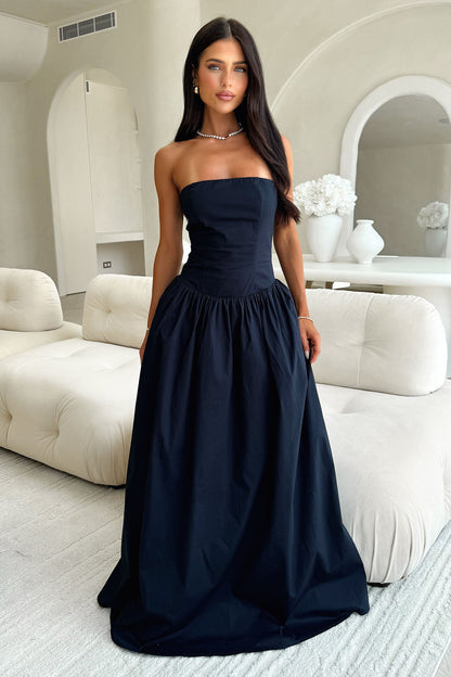 Iridessa Strapless Maxi Dress - Granatowa