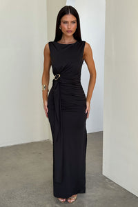 Jenna Sleeveless Maxi Dress - Czarna