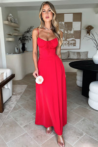 Magdalena Maxi Dress - Czerwona