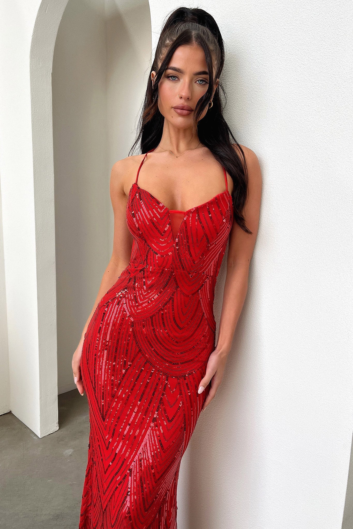 Nolan Maxi Dress - Czerwona