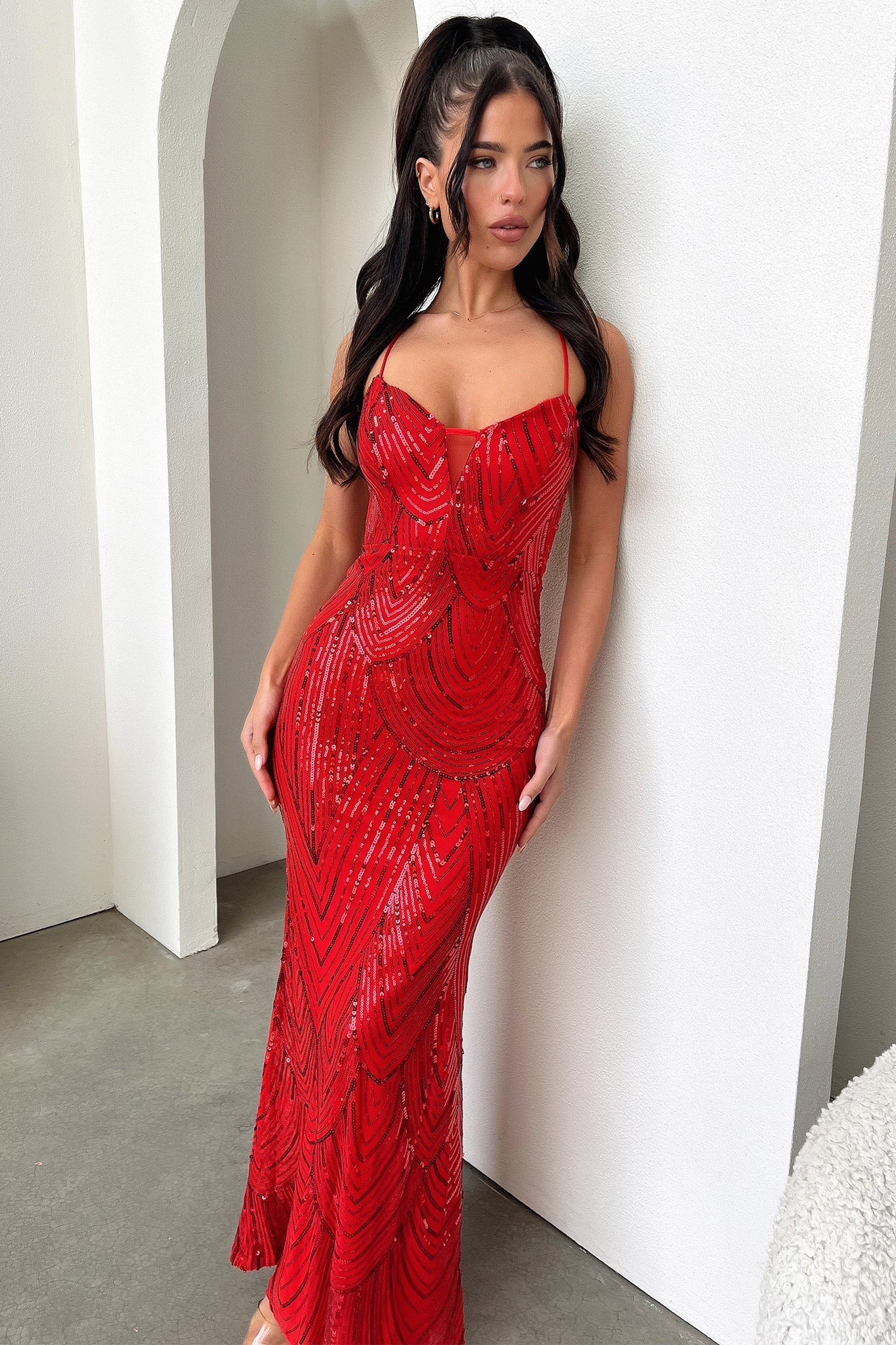 Nolan Maxi Dress - Czerwona