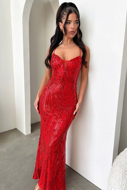 Nolan Maxi Dress - Czerwona