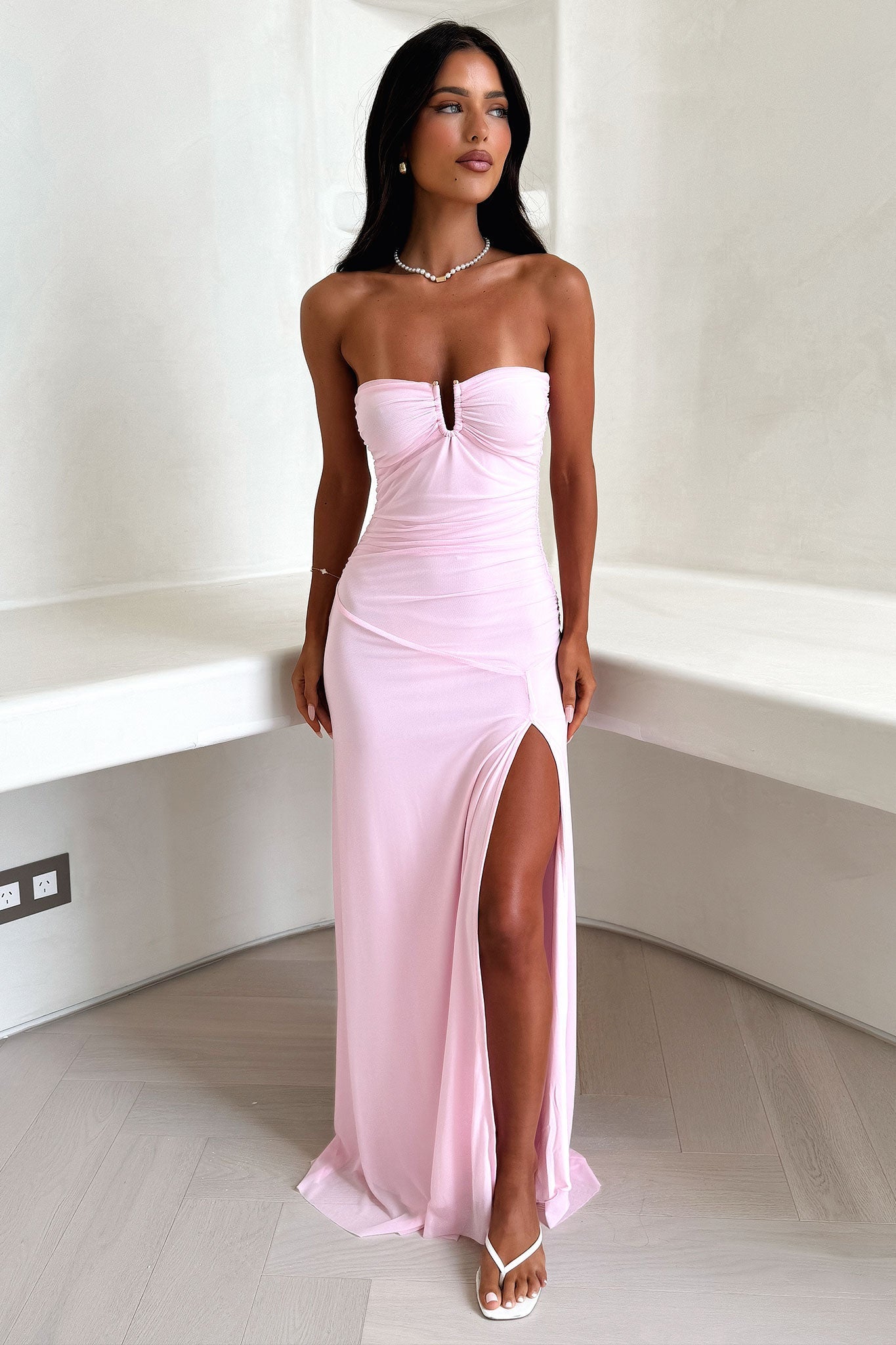Renesmee Strapless Maxi Dress - Różowa