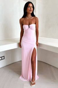Renesmee Strapless Maxi Dress - Różowa