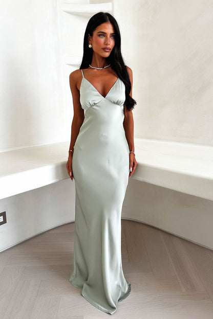 Sabilla Maxi Dress - Szałwiowa