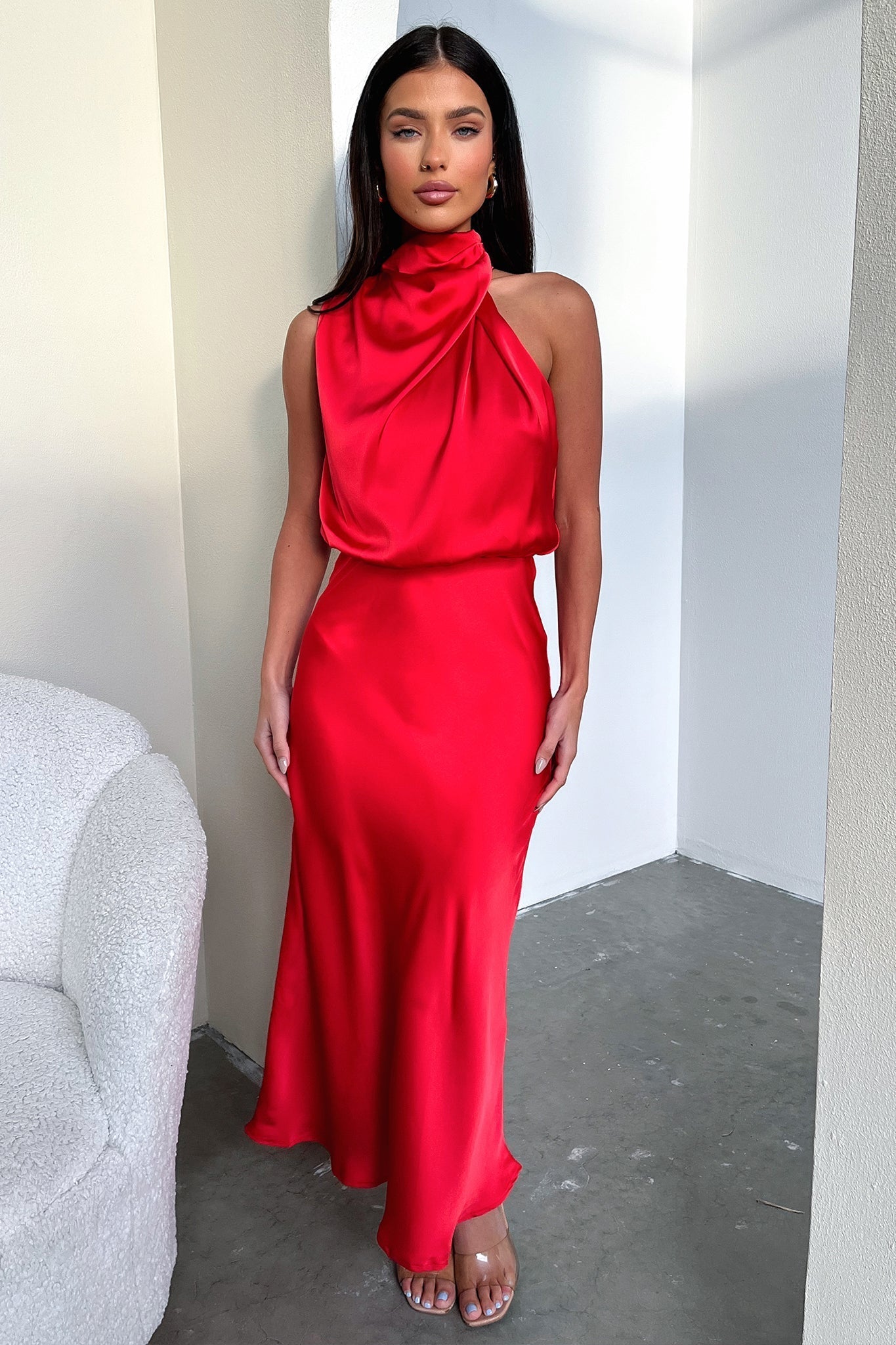 Santorini Maxi Dress - Czerwona