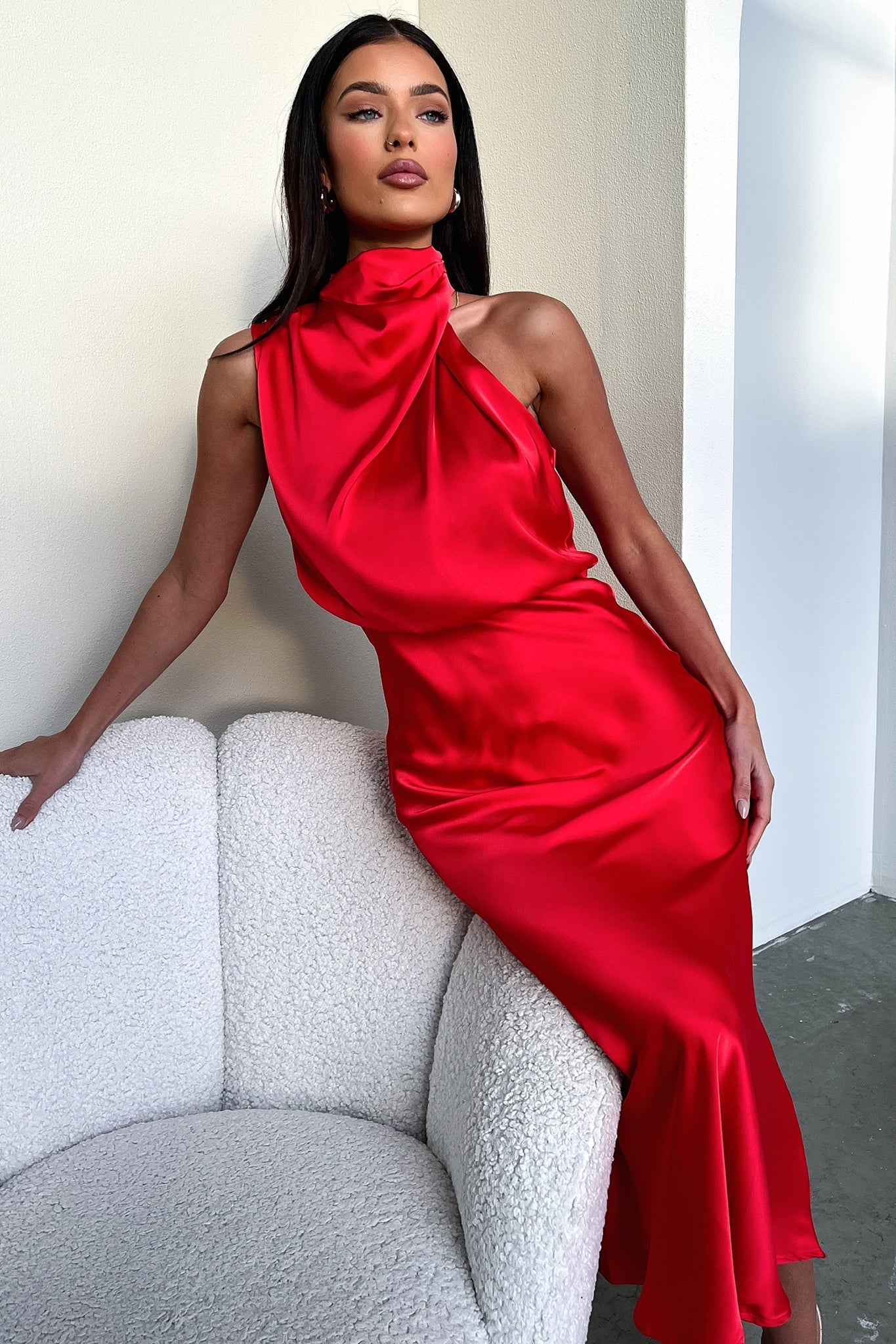 Santorini Maxi Dress - Czerwona