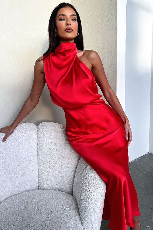 Santorini Maxi Dress - Czerwona