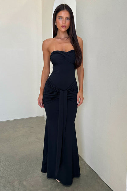 Taryn Strapless Maxi Dress - Czarna