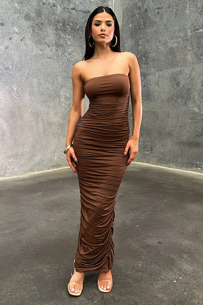 Tonic Maxi Dress - Brązowa