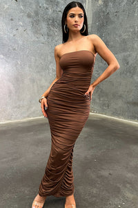 Tonic Maxi Dress - Brązowa